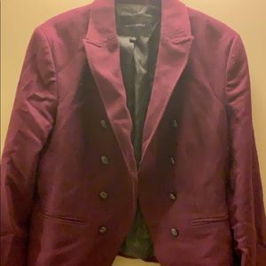 Burgundy Military Blazer